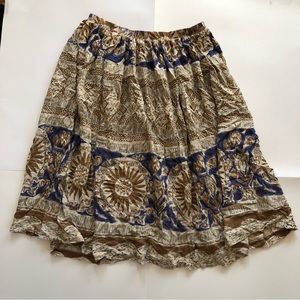 VTG Stonebridge Midi Skirt Size 20 Western Floral Desert Print Elastic Waistband